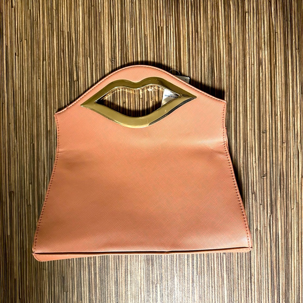 Stylish Lip Handle Peach Bag